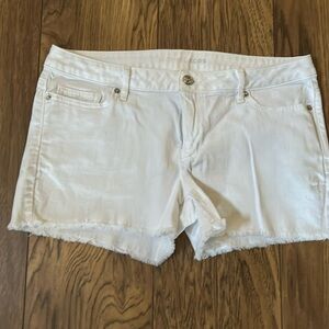 White denim shorts